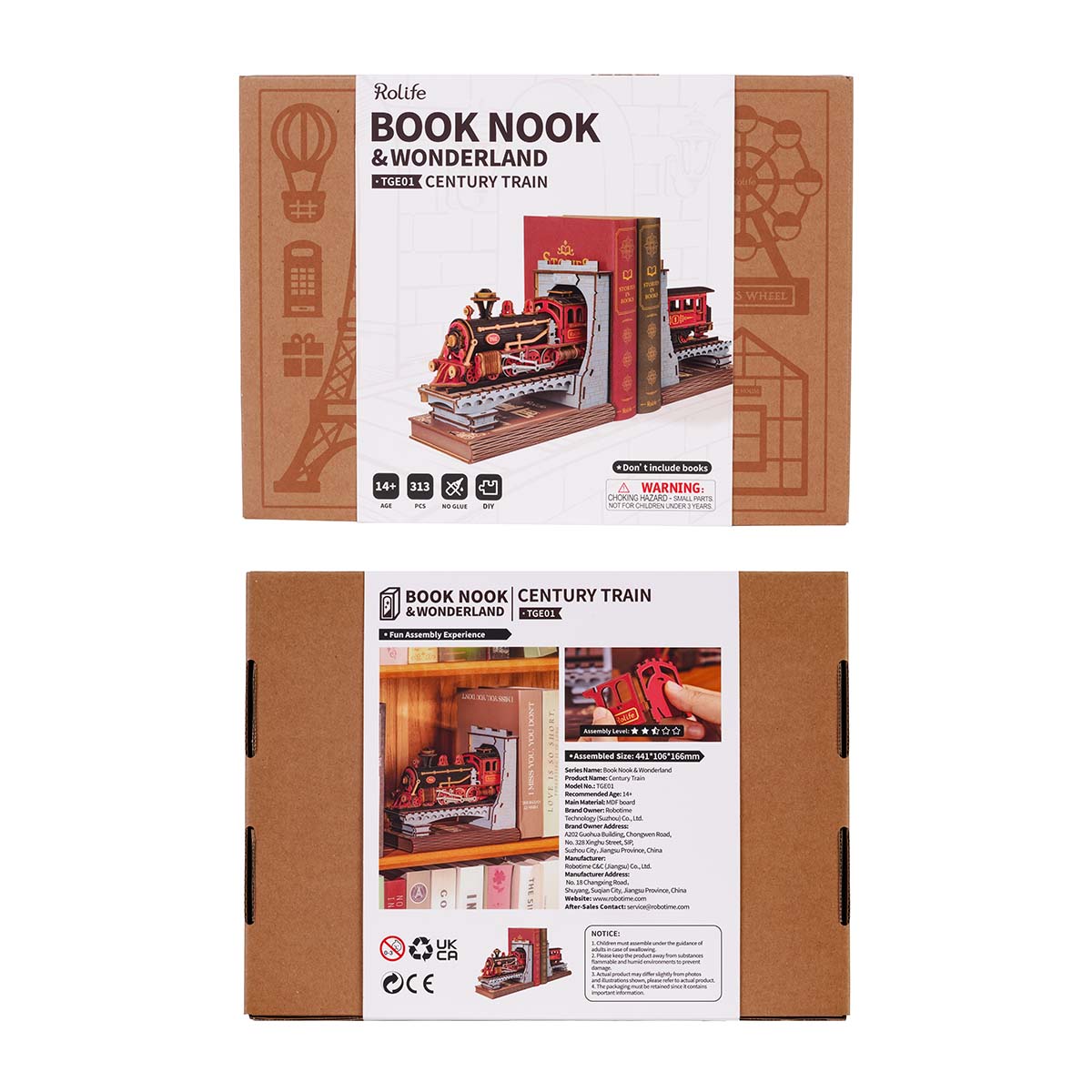 Rolife DIY Book Nook - Century Train TGE01 - Mô hình lắp ráp nhà gỗ Shelf Insert - Rolife
