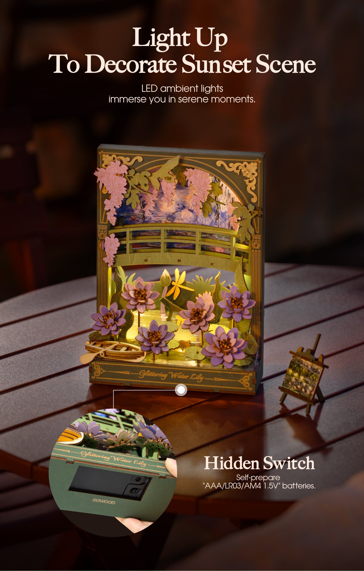 Rowood 3D Wooden Puzzle - Glittering Water Lily - Mô hình lắp ráp gỗ 3D - Rolife TH001