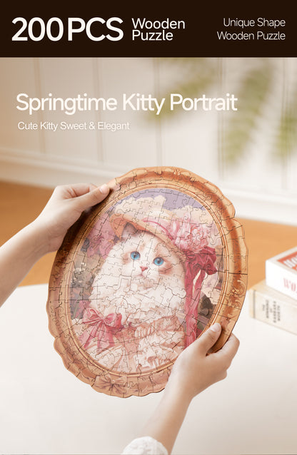 Rowood Springtime Kitty Portrait Wooden Jigsaw Puzzle - Tranh ghép gỗ 3D - Rolife