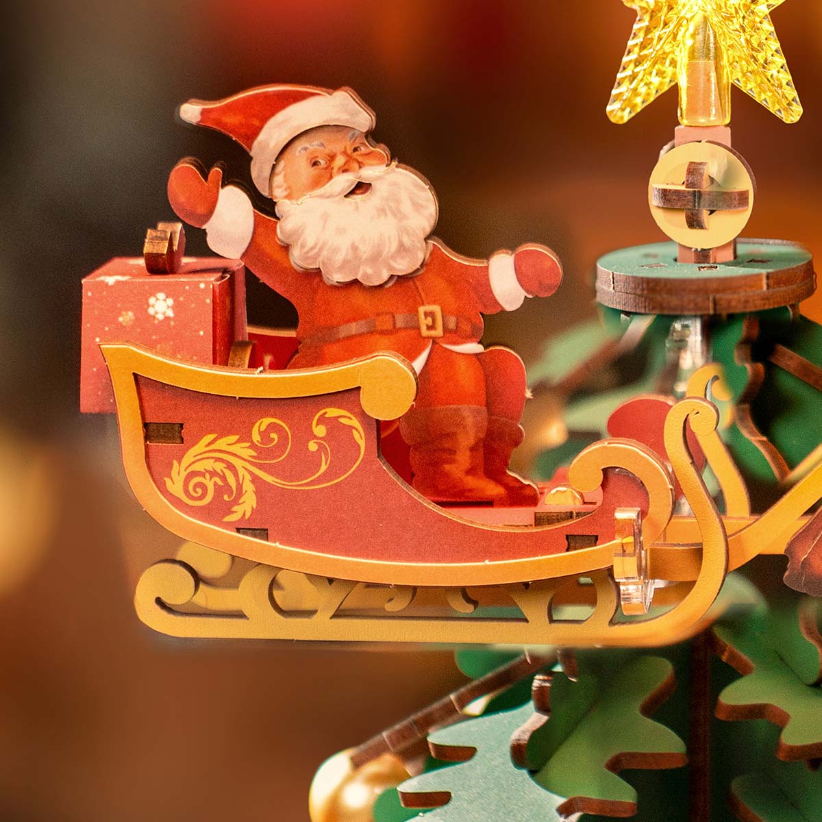 Christmas Melody Tree AMS01 - Mô hình gỗ 3D Cây thông Noel tích hợp hộp nhạc - Rolife