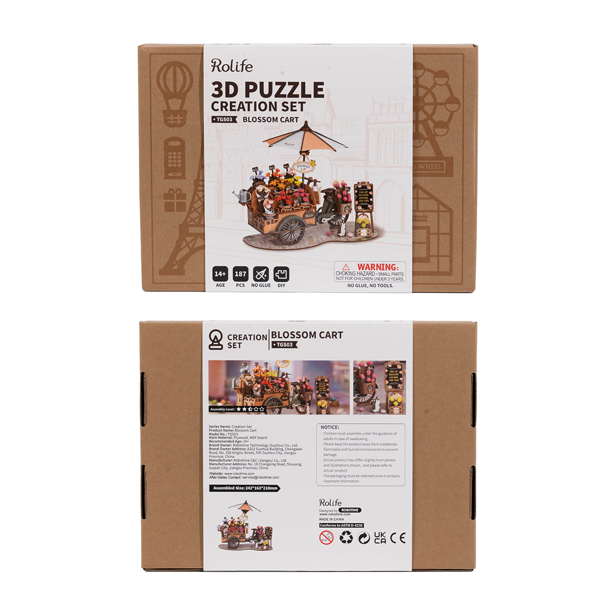 Rolife 3D Wooden Puzzle - Bloosom Cart TGS03 - Mô hình gỗ 3D xe hoa cổ điển - Rolife