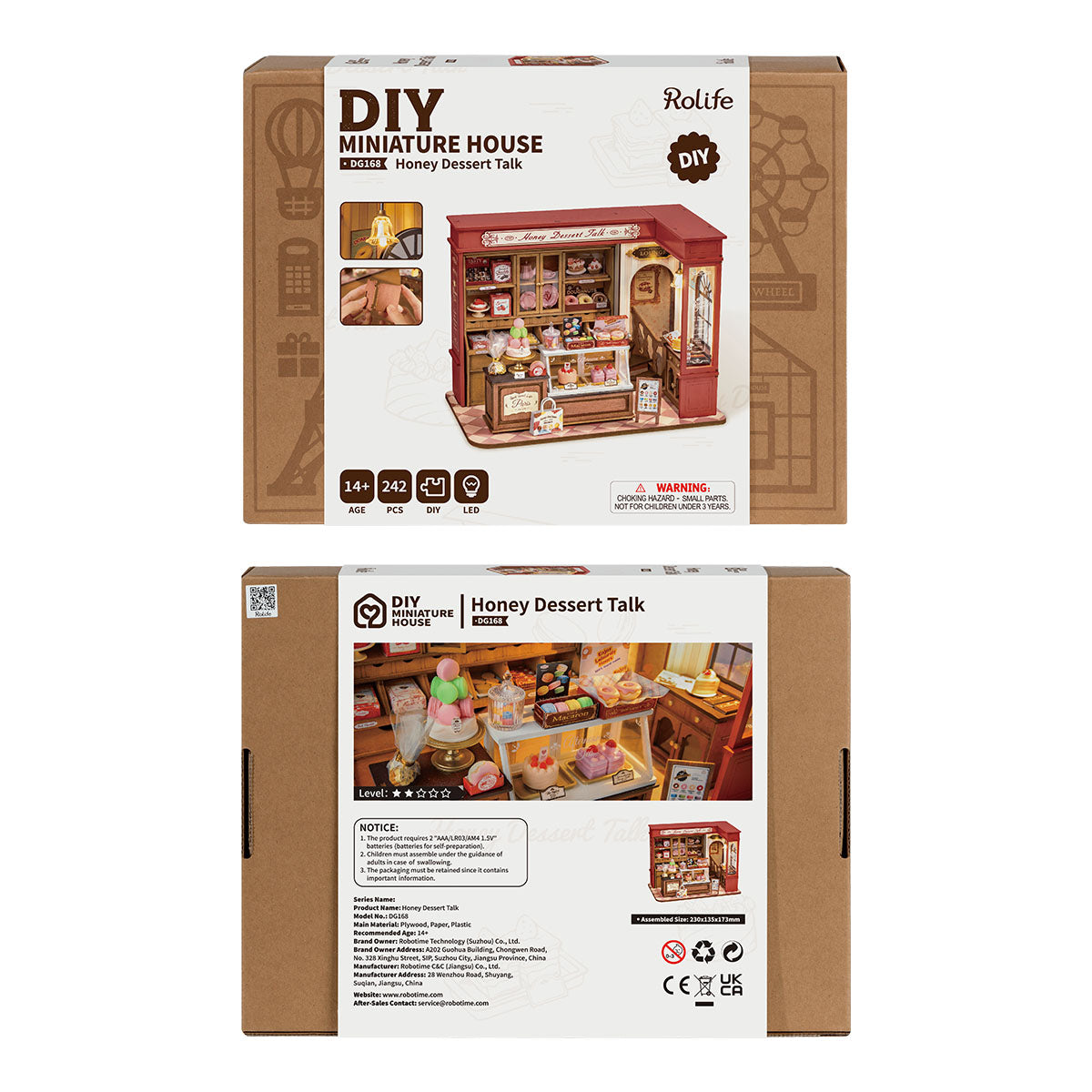 Rolife DIY Miniature House - Honey Dessert Talk DG168 - Mô hình tiệm bánh ngọt Pháp thu nhỏ - Rolife