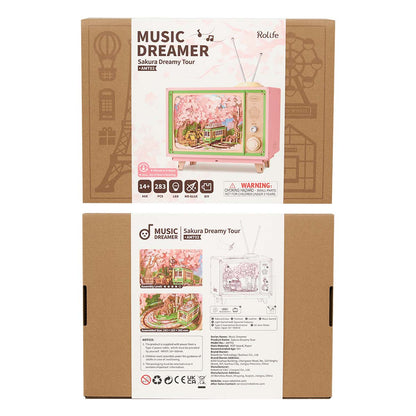 Rolife DIY Music Box - Sakura Dreamy Tour AMT02 - Mô hình gỗ hộp nhạc tự lắp ráp - Rolife
