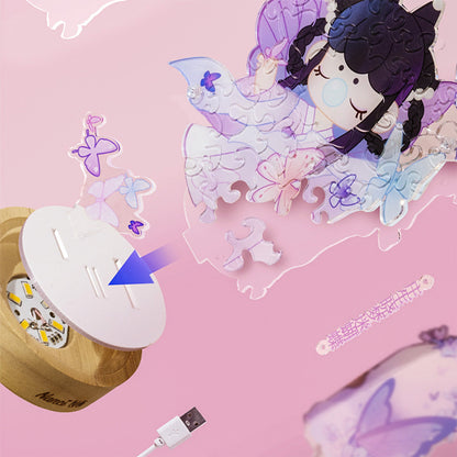 Rolife Acrylic Puzzle Night Light - Butterfly Lingering PTY001 - Đèn Ngủ Mica Lắp Ghép - Rolife