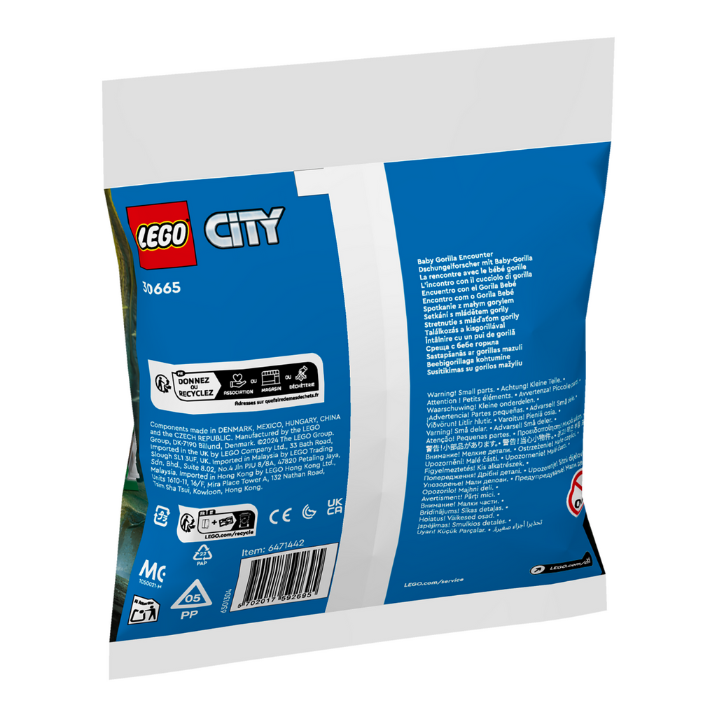 LEGO® City Baby Gorilla Encounter - Bộ Đồ Chơi Khám Phá Rừng Xanh (30665) - Góc nhìn khác 3