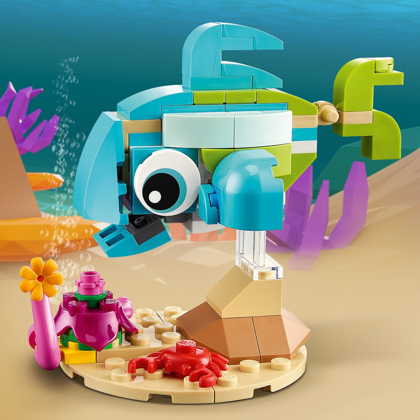 LEGO® Creator 3-in-1 Dolphin and Turtle - Bộ lắp ráp sinh vật biển 3 trong 1 - LEGO 31128 - Hình ảnh bổ sung 9