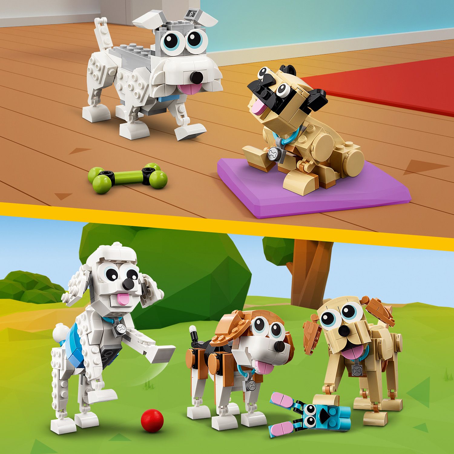 LEGO® Creator 3-in-1 Adorable Dogs - Bộ Lắp Ráp Chó Cưng Đáng Yêu 3 Trong 1 - 31137 AG LEGO® Certified Stores - ảnh 4 - LEGO
