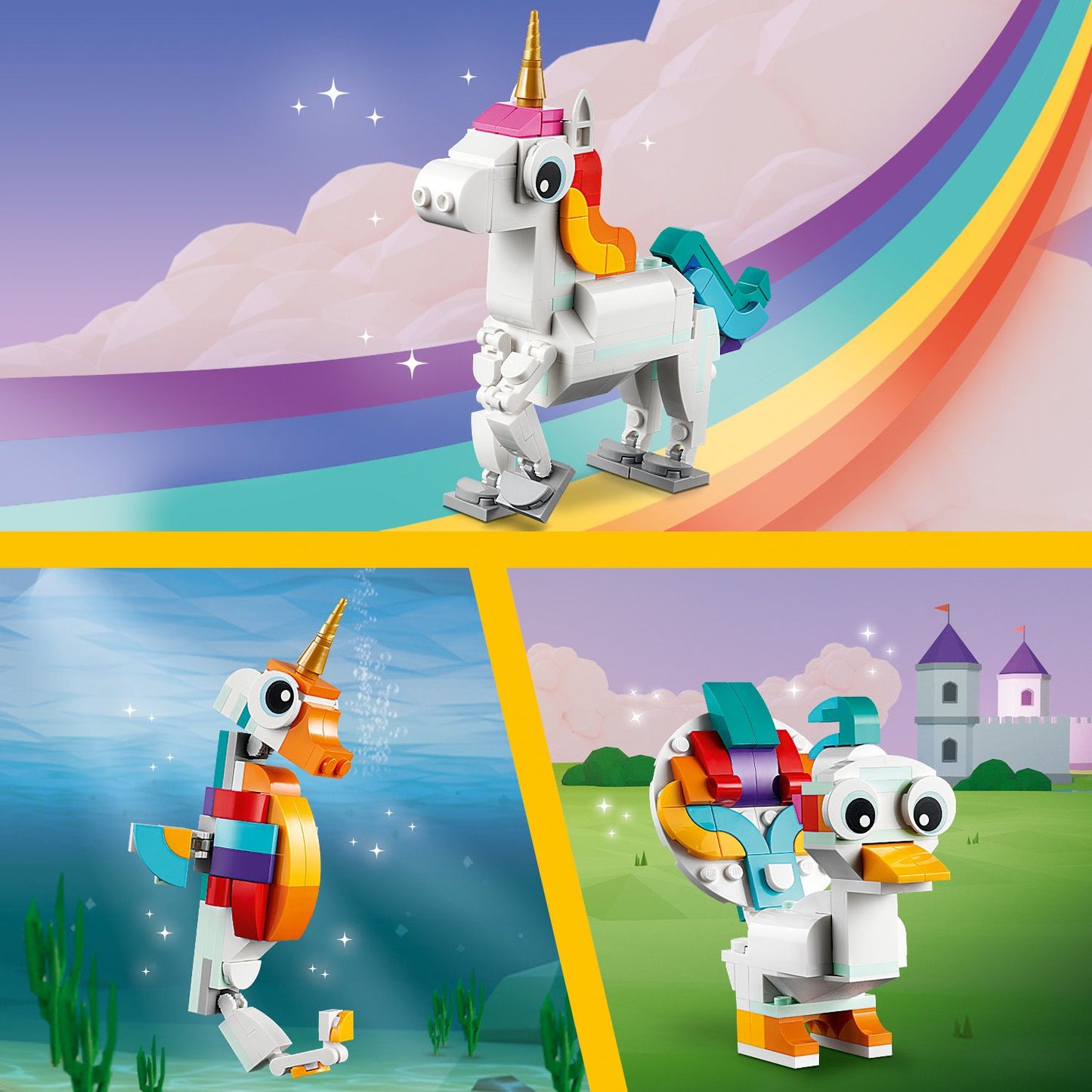 LEGO® Creator 3-in-1 Magical Unicorn - Bộ Lắp Ráp Kỳ Lân Phép Thuật - LEGO 31140