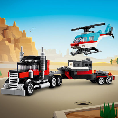 LEGO® Creator 3-in-1 Flatbed Truck with Helicopter - Đồ chơi lắp ráp Xe Tải Phẳng và Trực Thăng - LEGO 31146 - Hình ảnh bổ sung 6