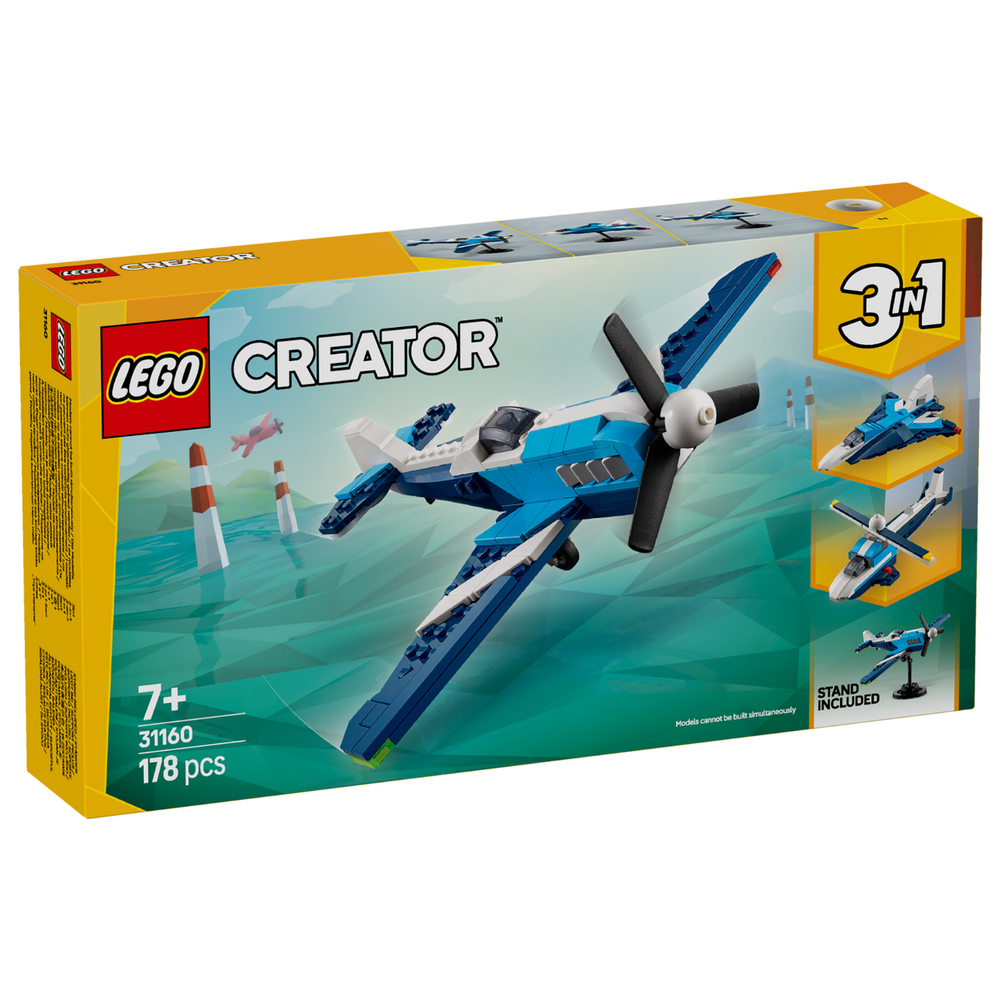 LEGO® Creator 3-in-1 Aircraft: Race Plane - Đồ chơi lắp ráp Máy bay đua 3 trong 1 - LEGO 31160 - Hình ảnh sản phẩm