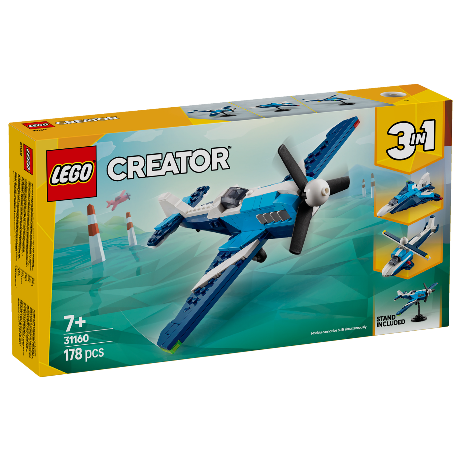 LEGO® Creator 3-in-1 Aircraft: Race Plane - Đồ chơi lắp ráp Máy bay đua 3 trong 1 - LEGO 31160 - Hình ảnh sản phẩm