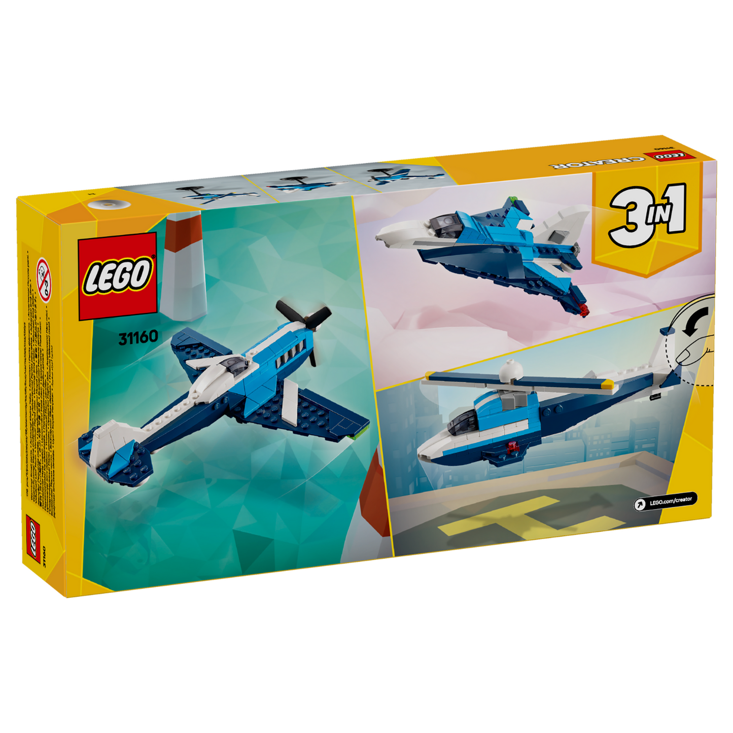 LEGO® Creator 3-in-1 Aircraft: Race Plane - Đồ chơi lắp ráp Máy bay đua 3 trong 1 - LEGO 31160 - Hình ảnh bổ sung 8
