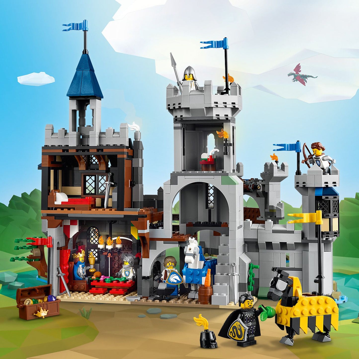 LEGO® Creator 3-in-1 Medieval Horse Knight Castle - Lâu Đài Hiệp Sĩ Trung Cổ LEGO 31168 LEGO - ảnh 2 - LEGO
