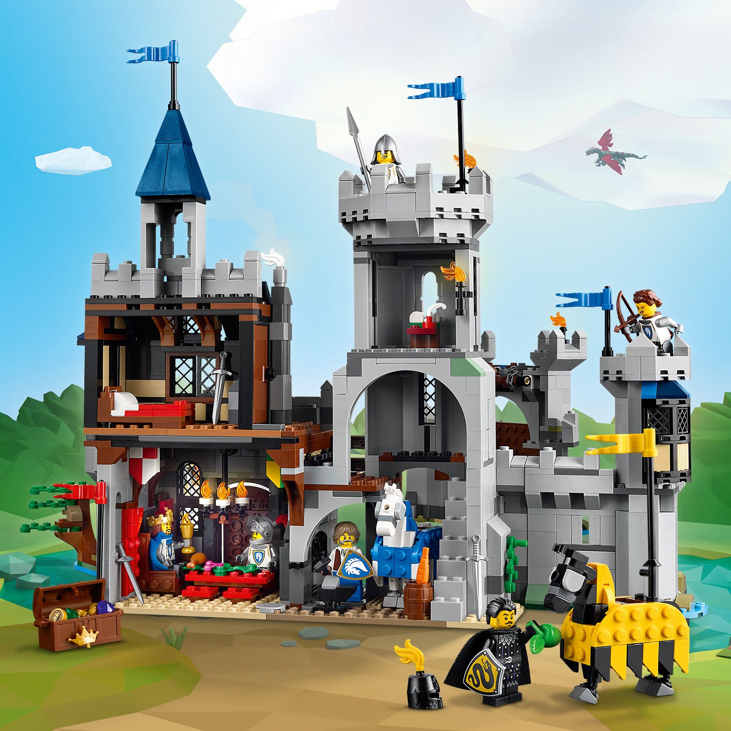 LEGO® Creator 3-in-1 Medieval Horse Knight Castle - Lâu Đài Hiệp Sĩ Trung Cổ LEGO 31168 LEGO - ảnh 2 - LEGO