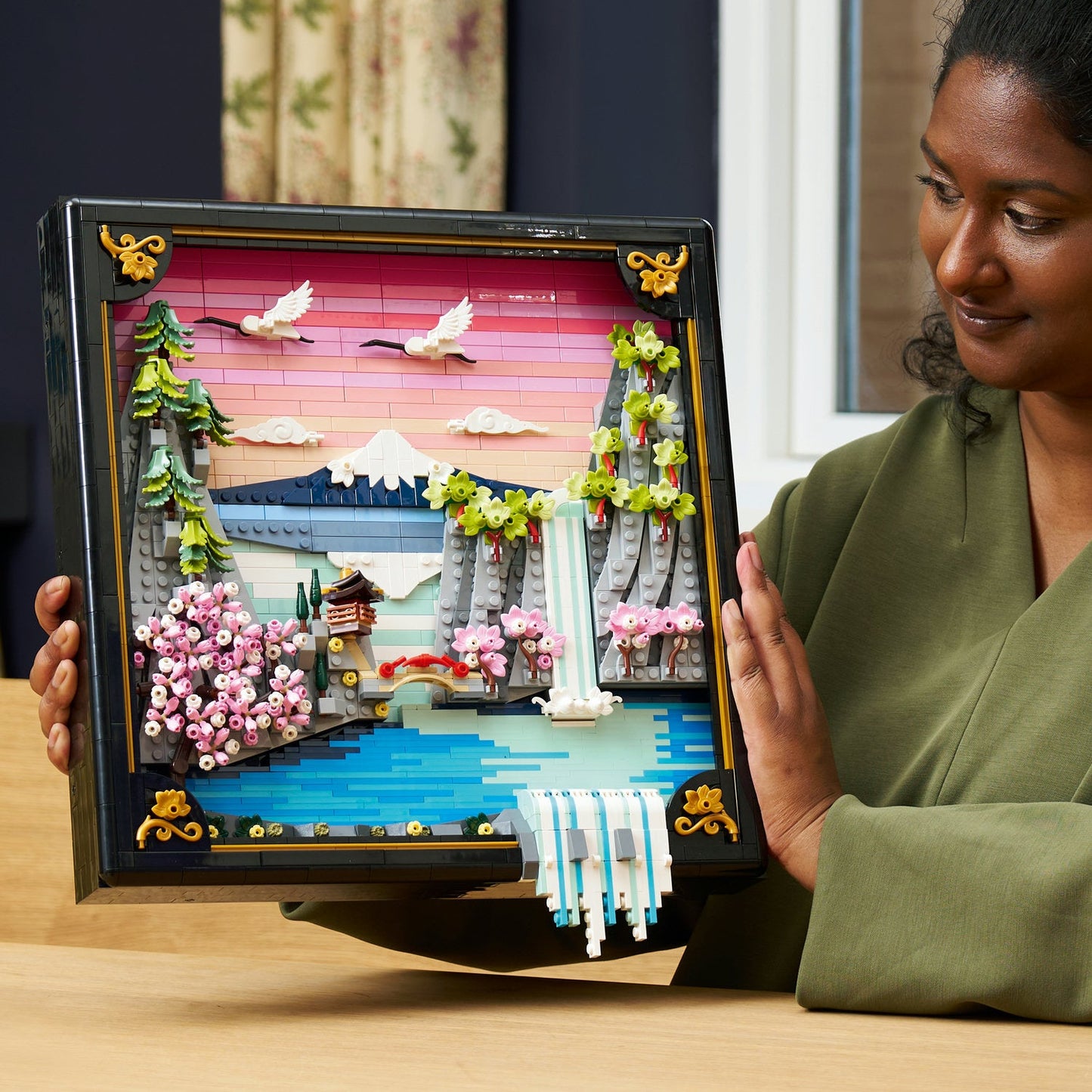 LEGO® Art Japanese Cherry Blossom Landscape - Tranh lắp ráp 3D phong cảnh Nhật Bản - LEGO 31218 - Hình ảnh bổ sung 6
