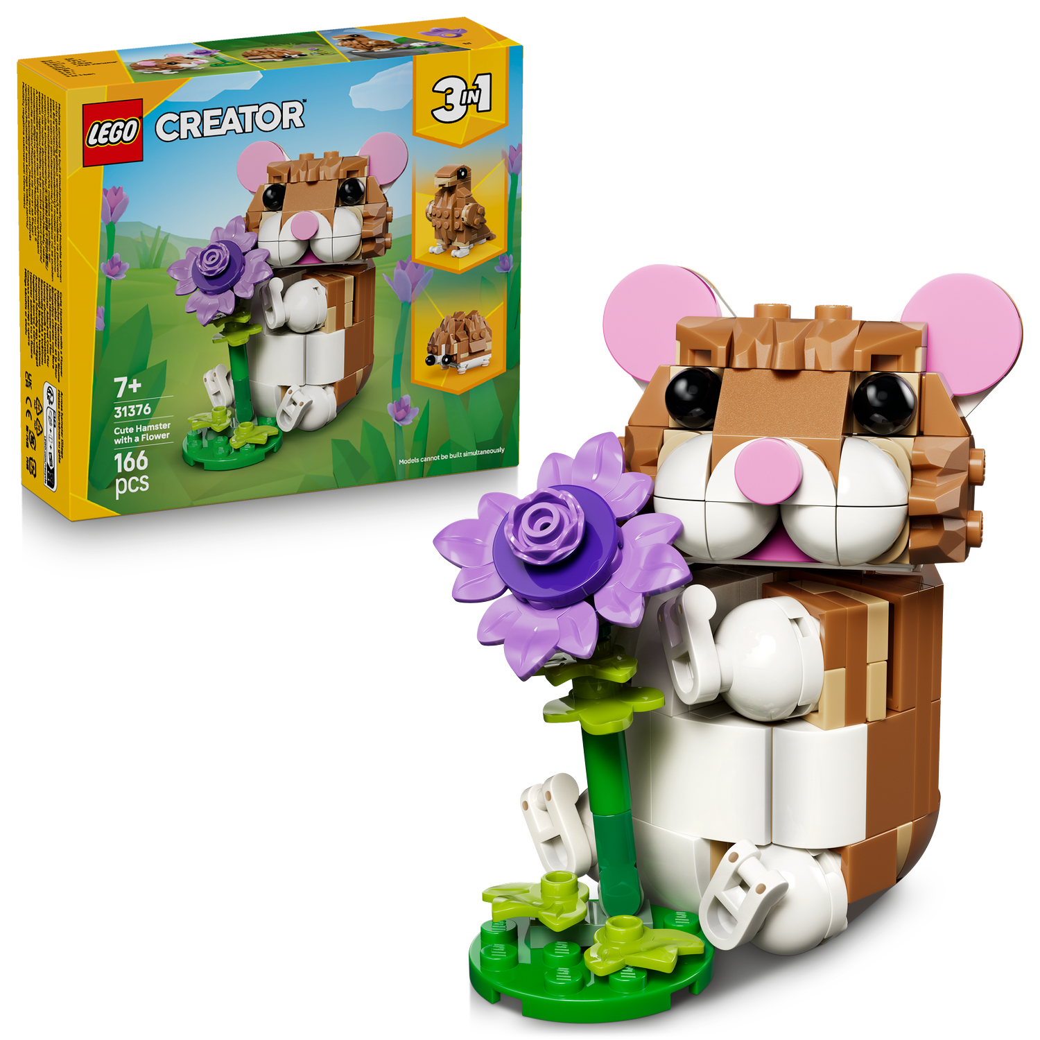 LEGO® Creator 3-in-1 Cute Hamster with a Flower - Đồ Chơi Lắp Ráp 3 Trong 1 Chuột Hamster, Nhím & Đại Bàng - LEGO 31376 LEGO 