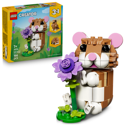 LEGO® Creator 3-in-1 Cute Hamster with a Flower - Đồ Chơi Lắp Ráp 3 Trong 1 Chuột Hamster, Nhím & Đại Bàng - LEGO 31376 LEGO 