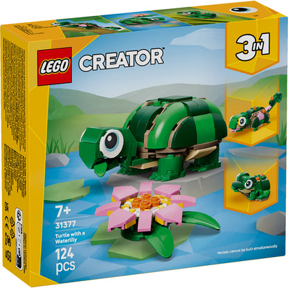 LEGO® Creator 3-in-1 Turtle with a Water Lily Flower - Đồ chơi lắp ráp Rùa và Hoa Súng 31377 - Hình ảnh sản phẩm