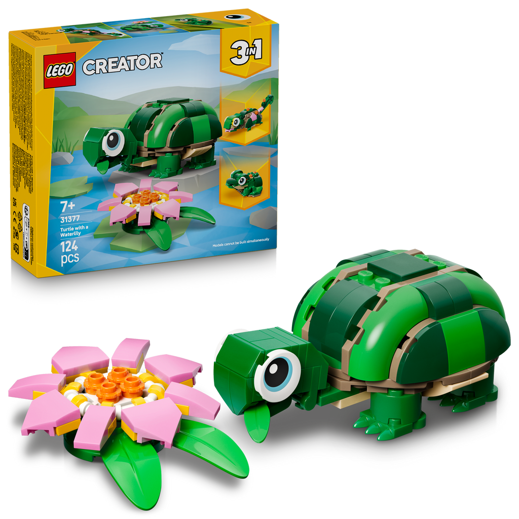 LEGO® Creator 3-in-1 Turtle with a Water Lily Flower - Đồ chơi lắp ráp Rùa và Hoa Súng 31377