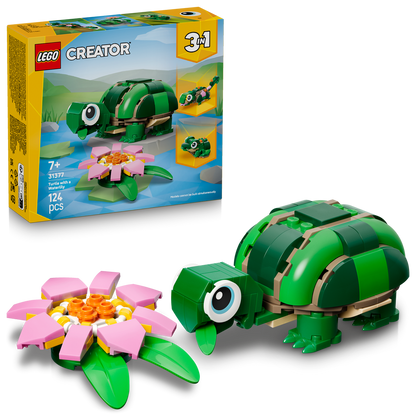 LEGO® Creator 3-in-1 Turtle with a Water Lily Flower - Đồ chơi lắp ráp Rùa và Hoa Súng 31377