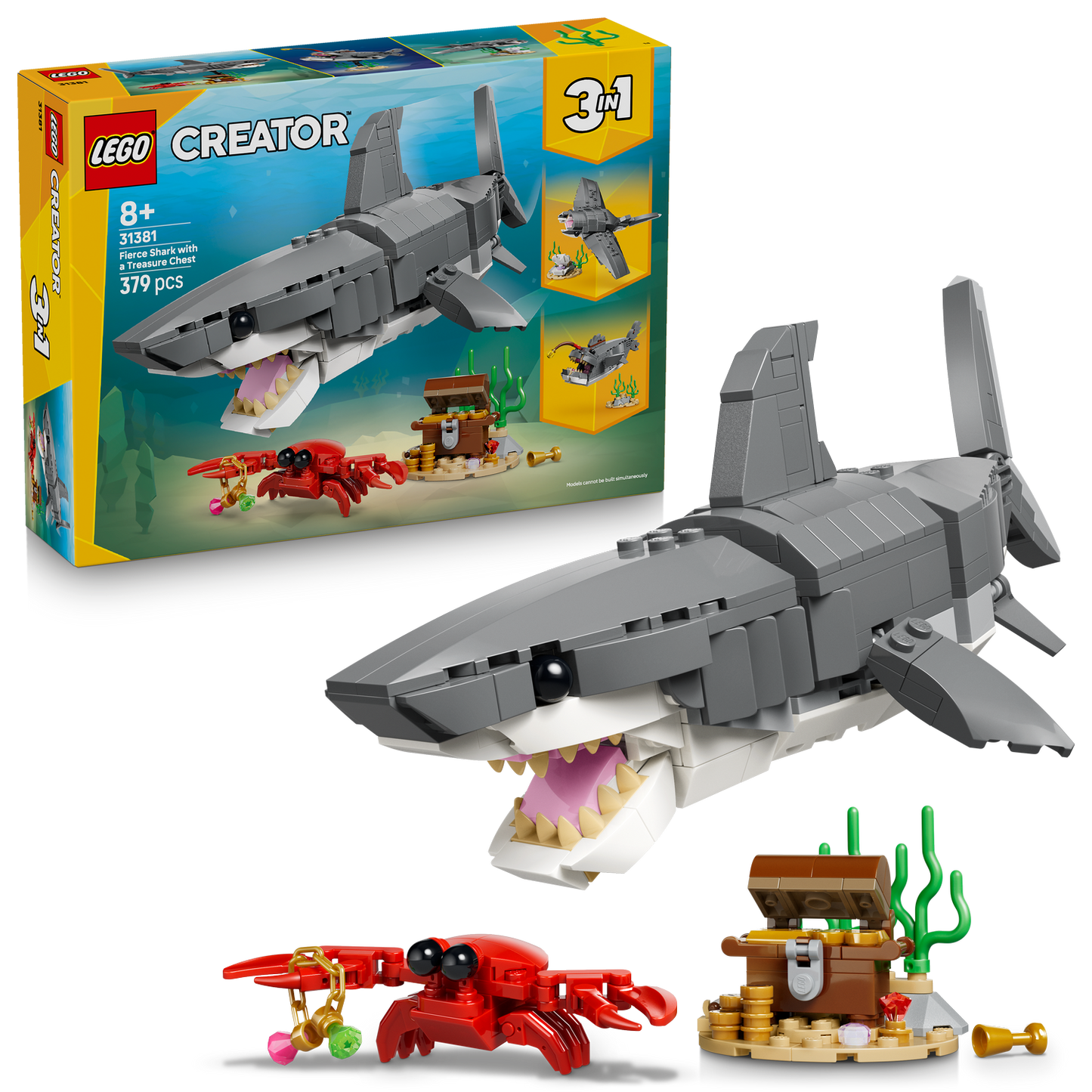 LEGO® Creator 3 in 1 Fierce Shark with a Treasure Chest - Bộ Lắp Ráp Cá Mập 3 Trong 1 - LEGO 31381 LEGO - ảnh 1 - LEGO Buildi