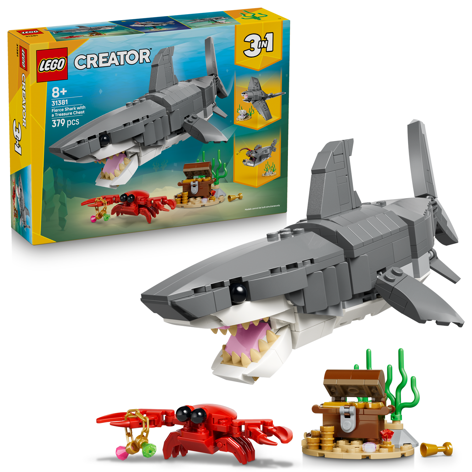 LEGO® Creator 3 in 1 Fierce Shark with a Treasure Chest - Bộ Lắp Ráp Cá Mập 3 Trong 1 - LEGO 31381 LEGO - ảnh 1 - LEGO Buildi
