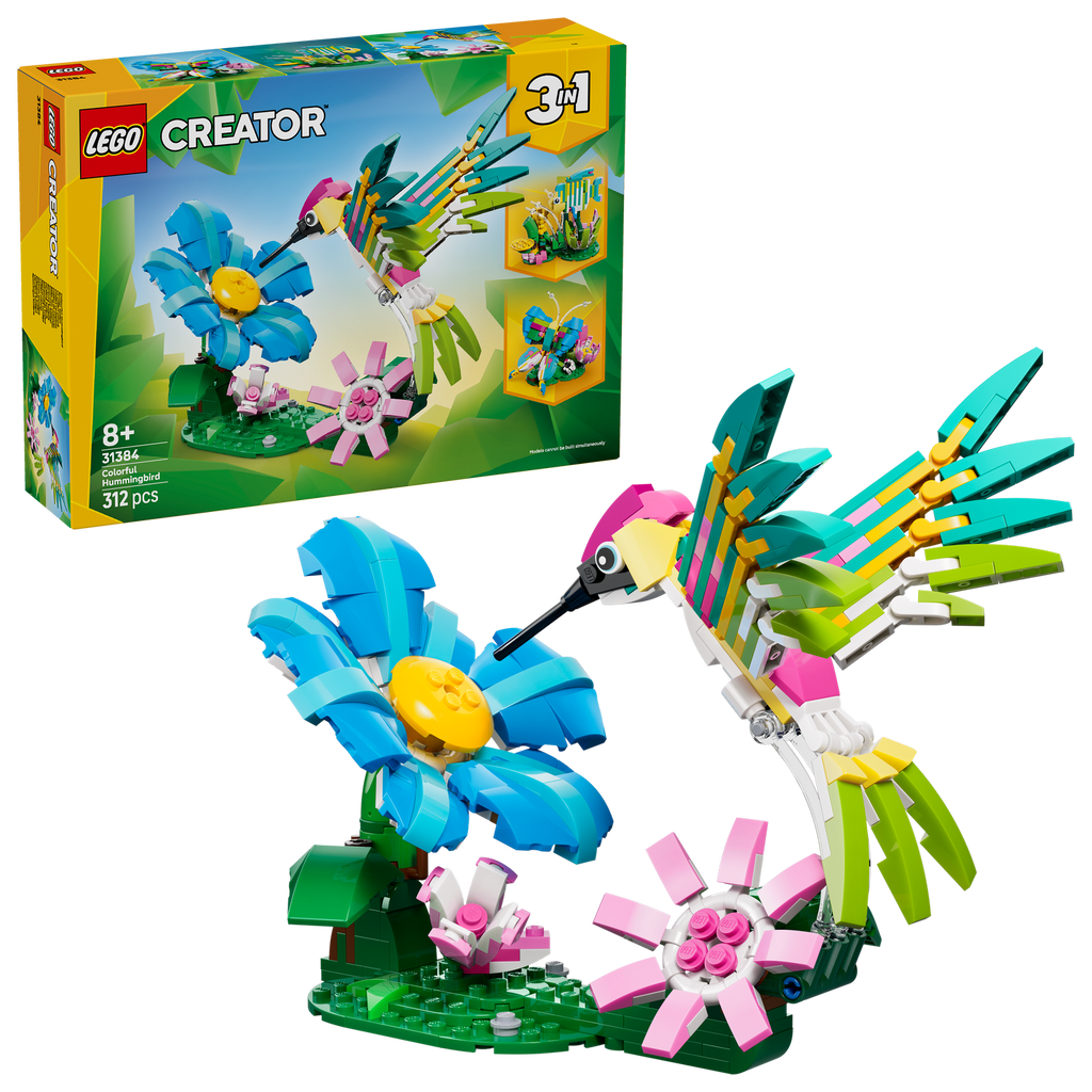 LEGO® Creator 3-in-1 Wild Animals: Colourful Hummingbird - Đồ chơi lắp ráp 3 trong 1 Động vật Hoang dã - LEGO 31384 LEGO