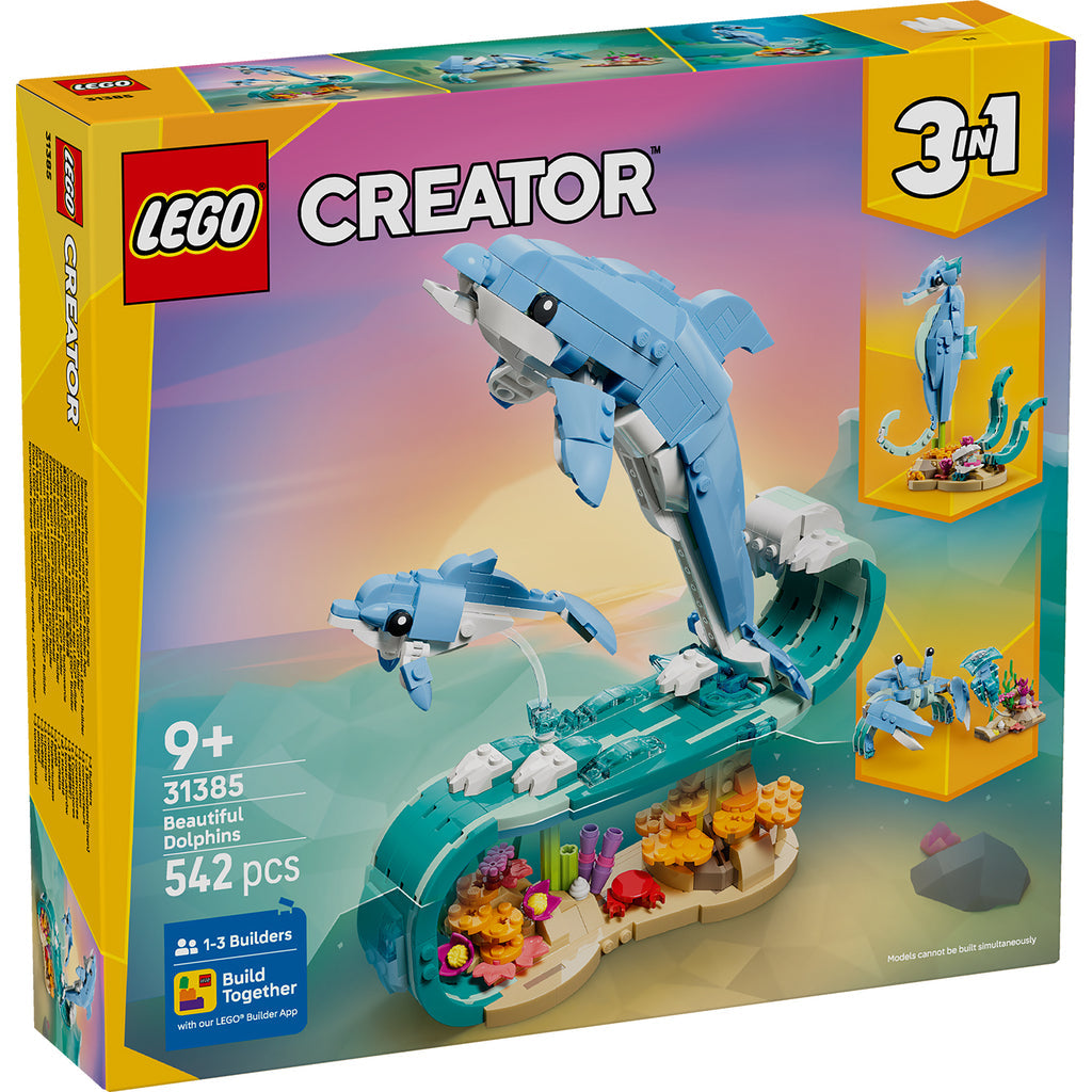 LEGO® Creator 3-in-1 Sea Animals: Beautiful Dolphins - Đồ Chơi Lắp Ráp Sinh Vật Biển 3 Trong 1 - LEGO 31385 - Hình ảnh sản phẩm