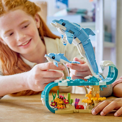 LEGO® Creator 3-in-1 Sea Animals: Beautiful Dolphins - Đồ Chơi Lắp Ráp Sinh Vật Biển 3 Trong 1 - LEGO 31385 - Góc nhìn khác 3