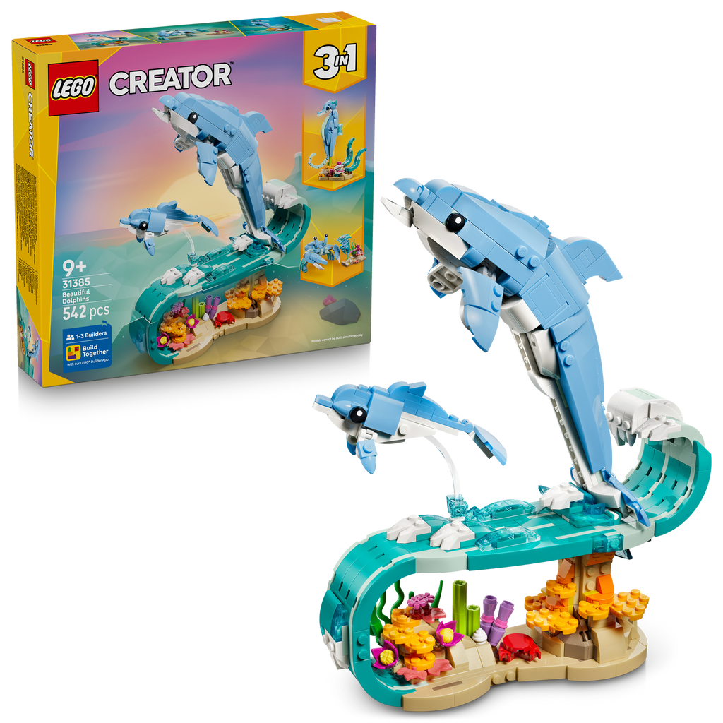LEGO® Creator 3-in-1 Sea Animals: Beautiful Dolphins - Đồ Chơi Lắp Ráp Sinh Vật Biển 3 Trong 1 - LEGO 31385 - Hình ảnh bổ sung 9