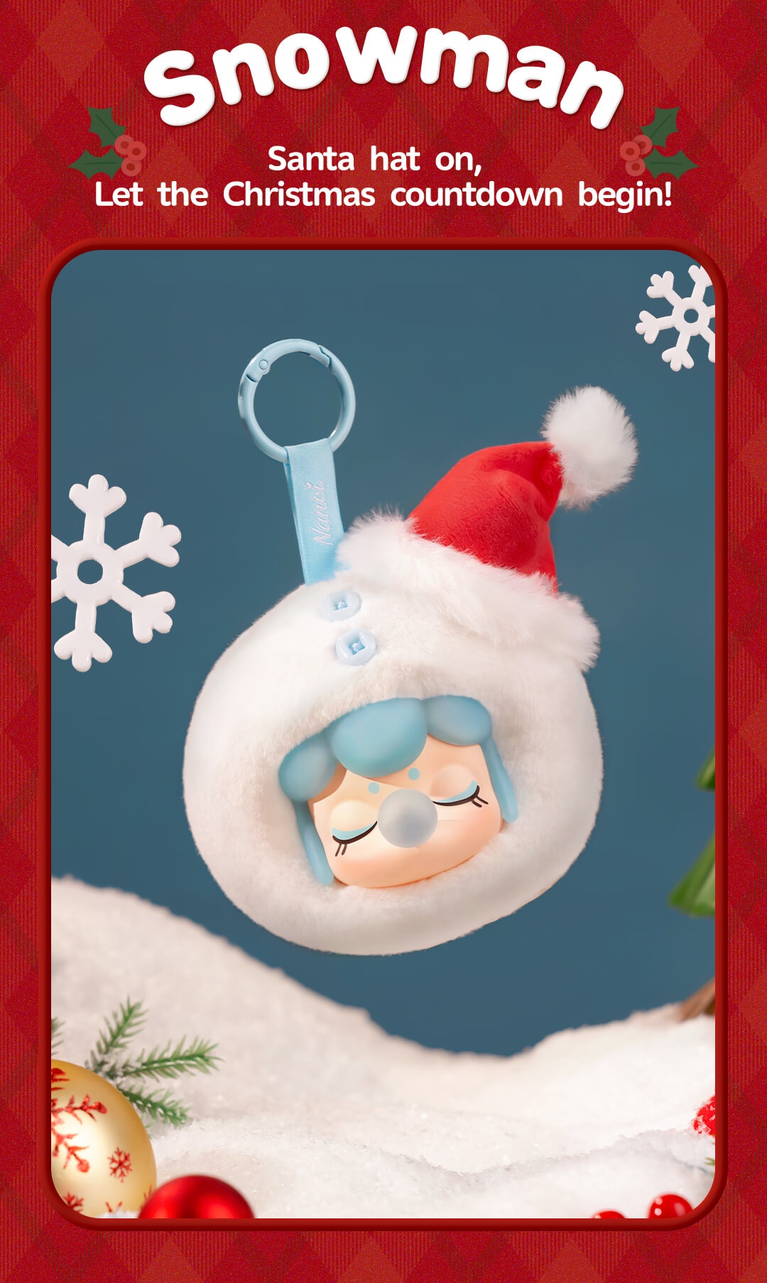 Nanci Christmas Gift Plush Pendant | Blind Box Set of 4 (80mm) - Mô hình móc khóa bông Giáng sinh - Rolife