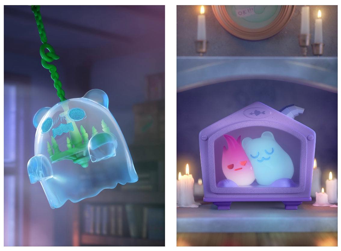 ShinWoo GHOST BEAR HOUSE Blind Box Series - Mô Hình Đồ Chơi Hộp Mù - Finding Unicorn