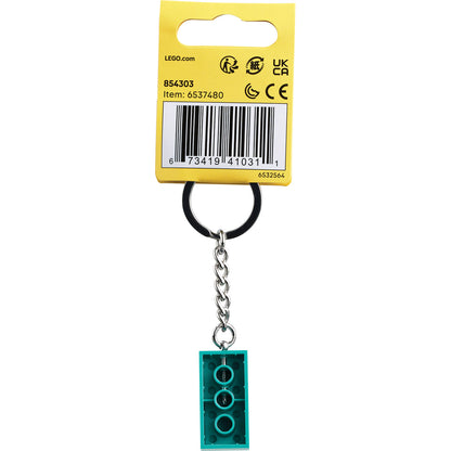 LEGO® Keyring 2x4 Stud – Bright Bluish Green - Móc Khóa Viên Gạch LEGO Chính Hãng - Góc nhìn khác 3