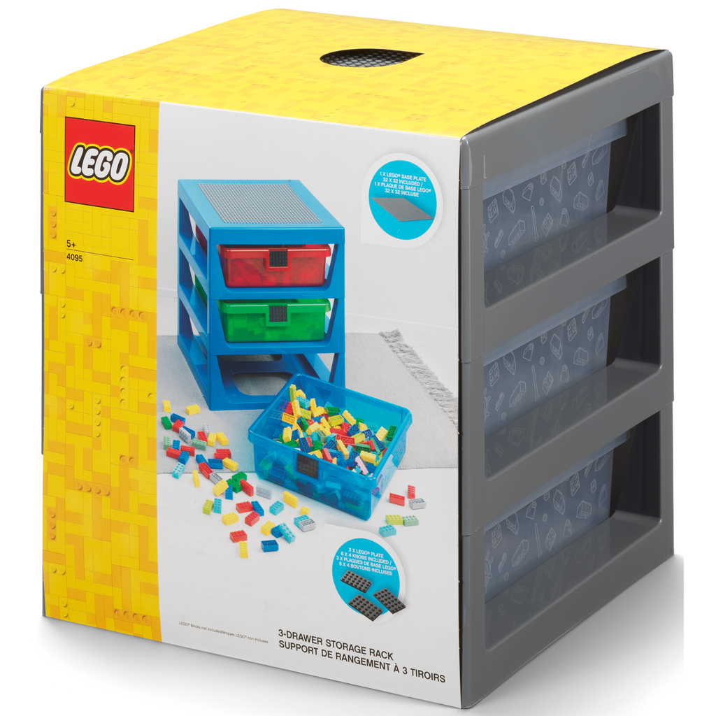 LEGO 3-Drawer Storage Rack - Kệ Lưu Trữ 3 Ngăn Màu Xám Đậm - LEGO - Hình ảnh sản phẩm