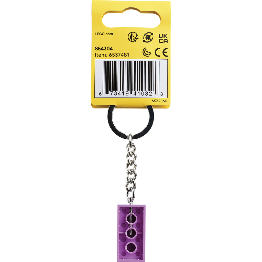 LEGO® Keyring 2x4 Stud – Lavender - Móc Khóa Viên Gạch LEGO Chính Hãng - Góc nhìn khác 3