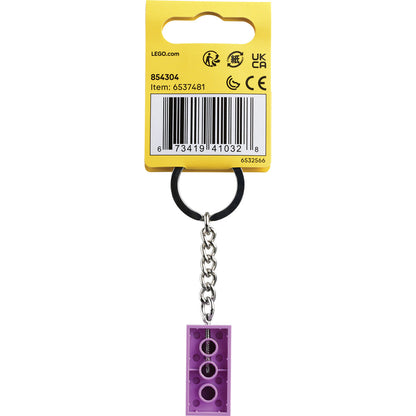 LEGO® Keyring 2x4 Stud – Lavender - Móc Khóa Viên Gạch LEGO Chính Hãng - Góc nhìn khác 3