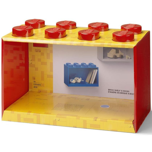 LEGO® 8-Stud Brick Shelf - Bright Red - Kệ Gạch LEGO 8 Nút Treo Tường Chính Hãng - Hình ảnh sản phẩm