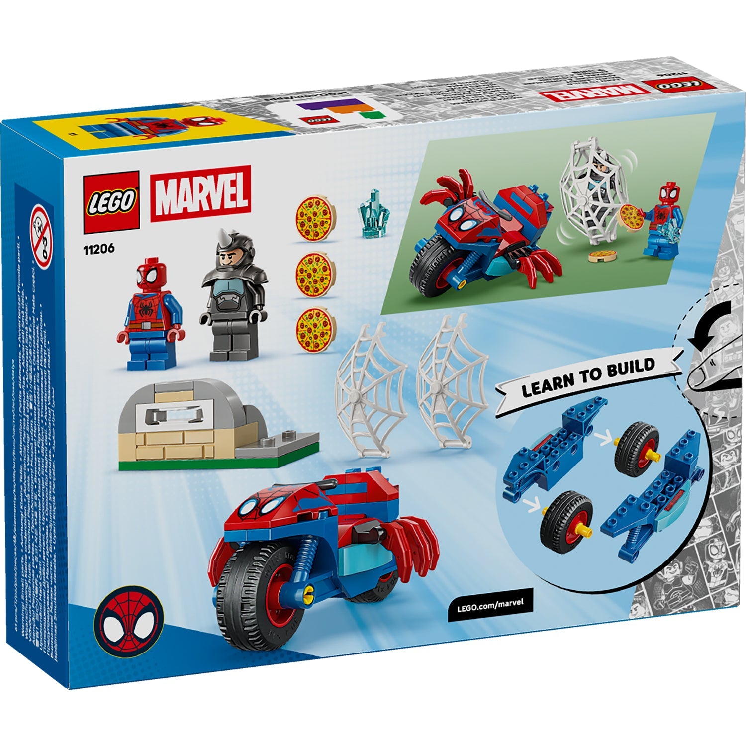 LEGO® Marvel Spidey And His Amazing Friends Spidey on his Motorcycle vs. Rhino - Đồ chơi lắp ráp Xe Mô Tô Nhện 11206 LEGO - ả