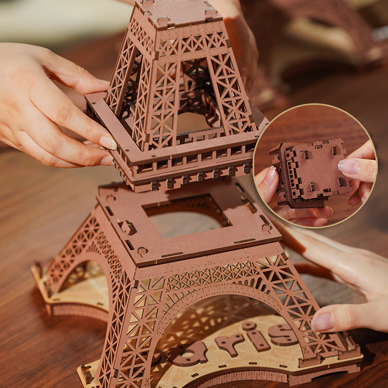 Rolife Night of the Eiffel Tower TGL01 - Mô hình gỗ 3D lắp ráp có đèn LED - Robotime Rolife