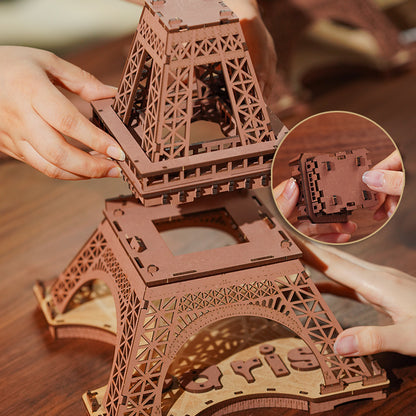 Rolife Night of the Eiffel Tower TGL01 - Mô hình gỗ 3D lắp ráp có đèn LED - Robotime Rolife