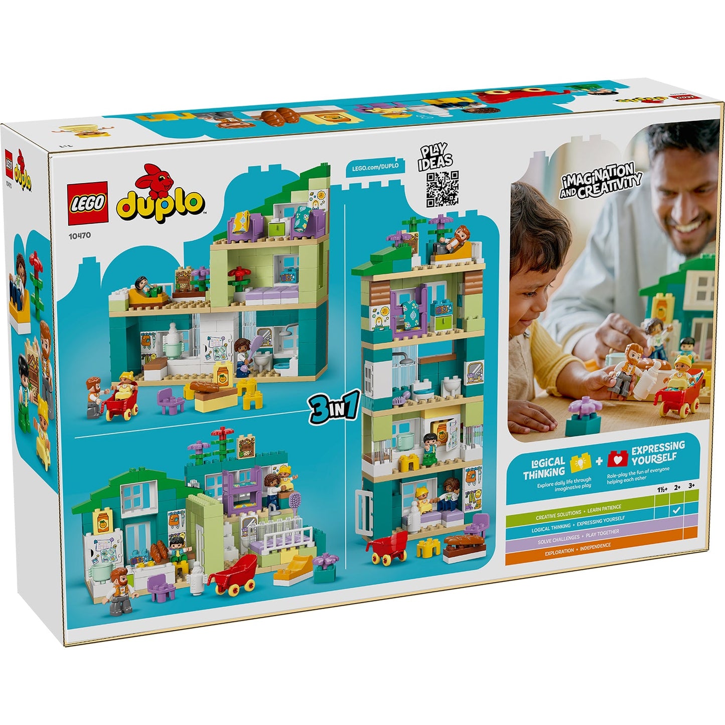 LEGO® DUPLO® Town 3-in-1 Modern Family House with Figures - Đồ chơi lắp ráp nhà búp bê 3 trong 1 LEGO 10470 LEGO - ảnh 5 - Le