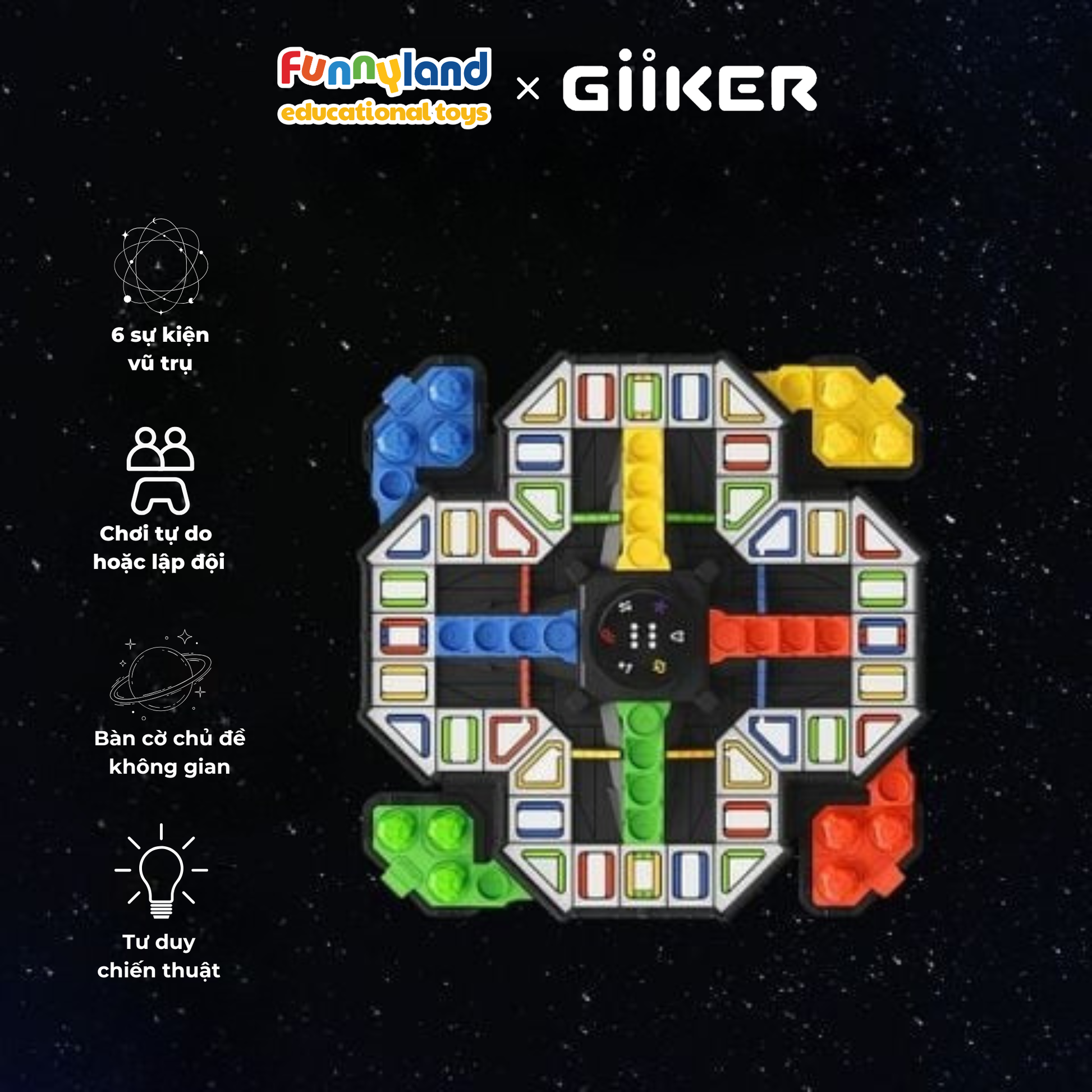 Đồ chơi thông minh Giiker Super Ludo - Cờ cá ngựa AI thông minh