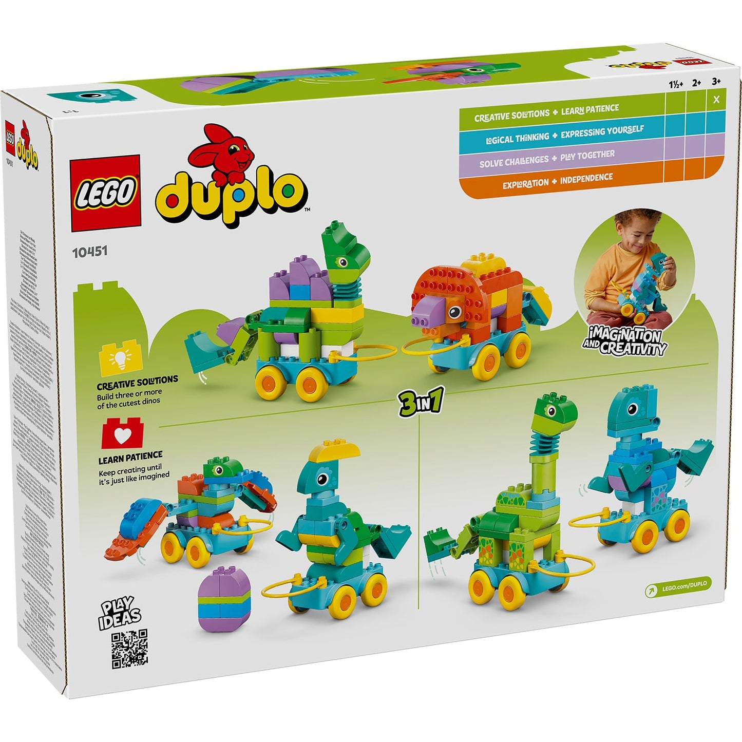 LEGO® DUPLO® 3in1 Dinosaurs on Wheels - Bộ Đồ Chơi Khủng Long 3 Trong 1 - LEGO 10451 LEGO - ảnh 3 - Building Toy