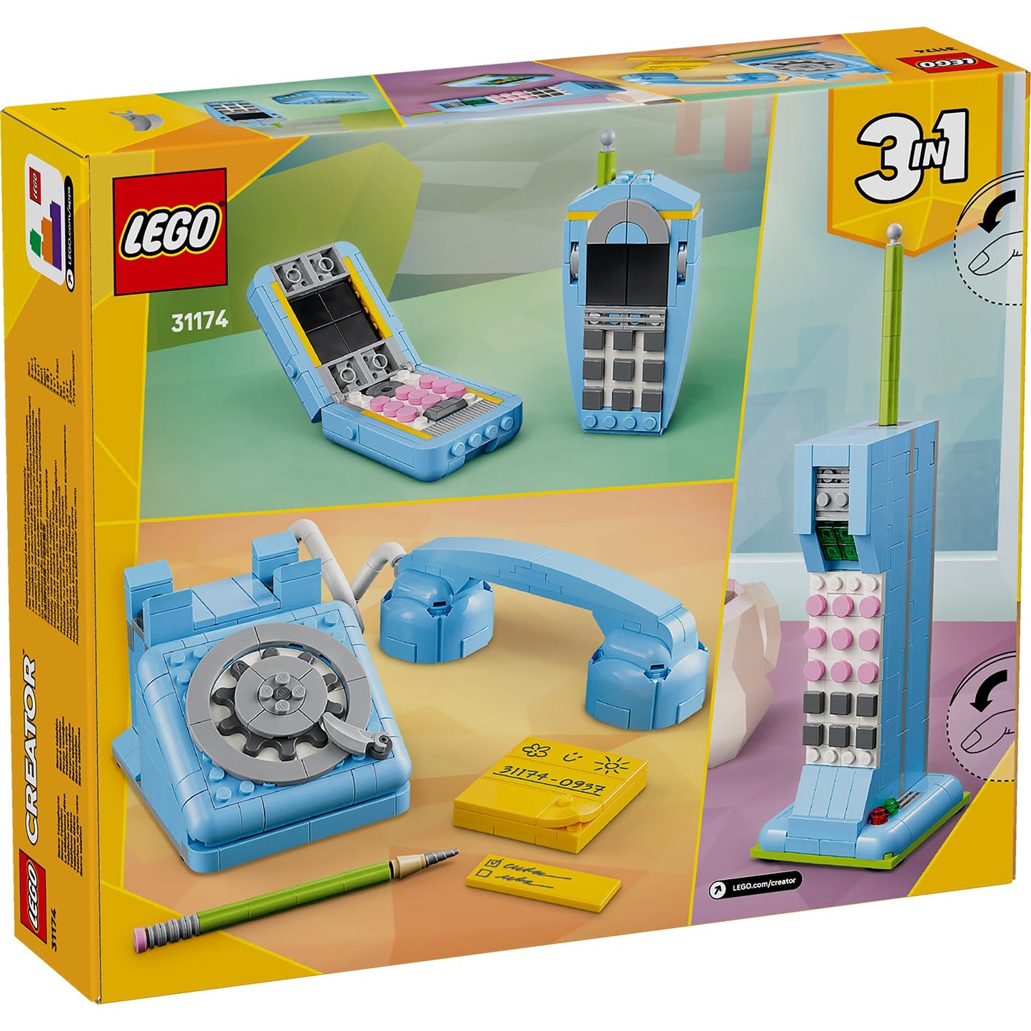 LEGO® Creator 3-in-1 Retro Telephone - Bộ Đồ Chơi Lắp Ráp Điện Thoại Cổ Điển - LEGO 31174