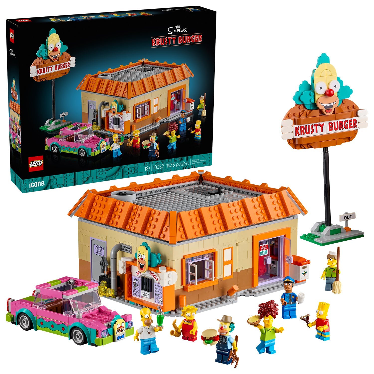 LEGO® ICONS™ The Simpsons™: Krusty Burger - Mô hình lắp ráp nhà hàng Springfield (10352) LEGO - ảnh 7 - LEGO Icons