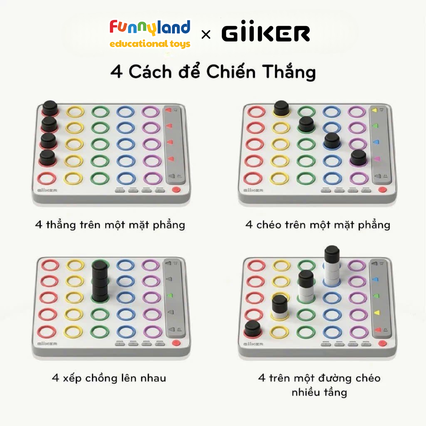 Đồ chơi thông minh Giiker Smart Four - Cờ Caro Công Nghệ AI Thông Minh