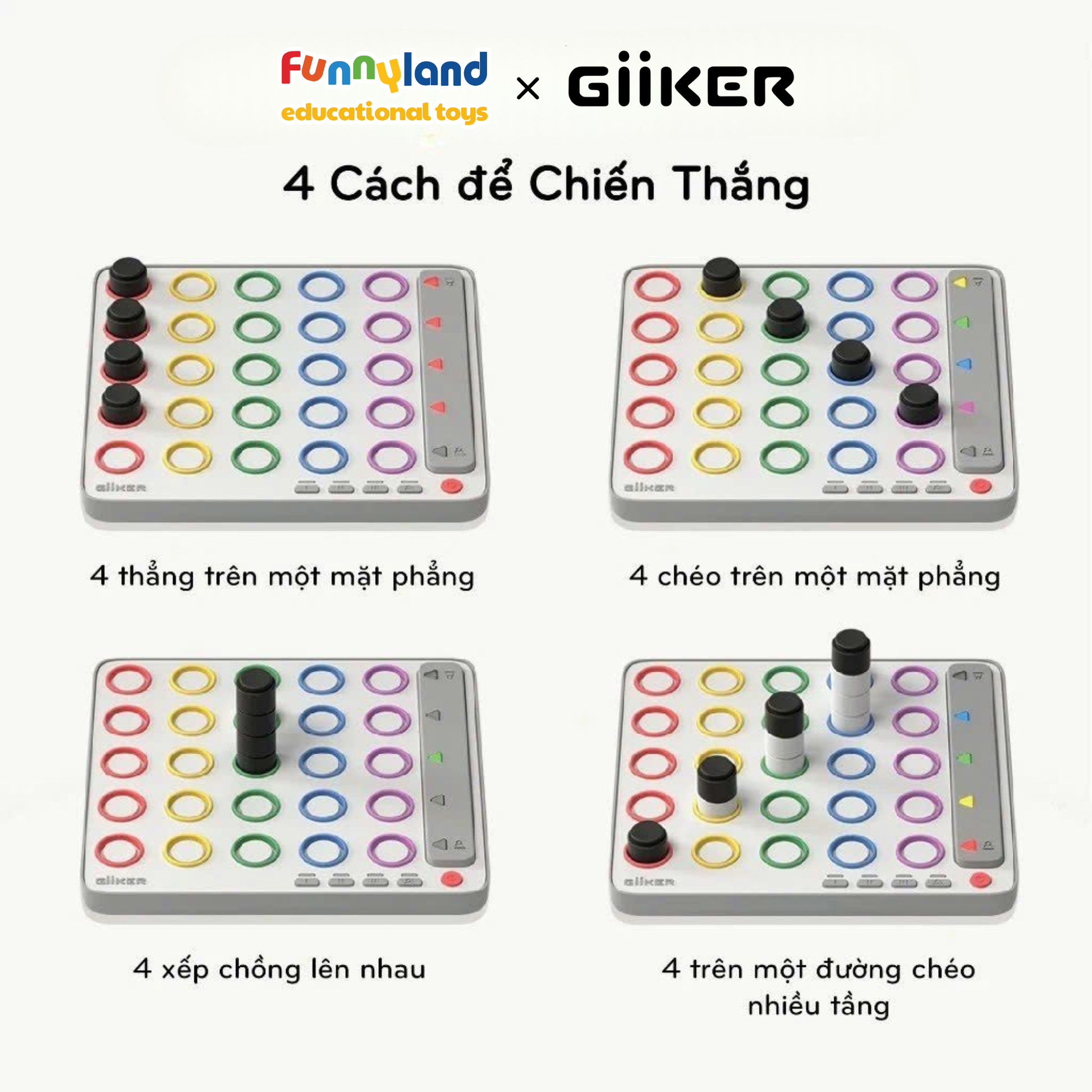 Đồ chơi thông minh Giiker Smart Four - Cờ Caro Công Nghệ AI Thông Minh