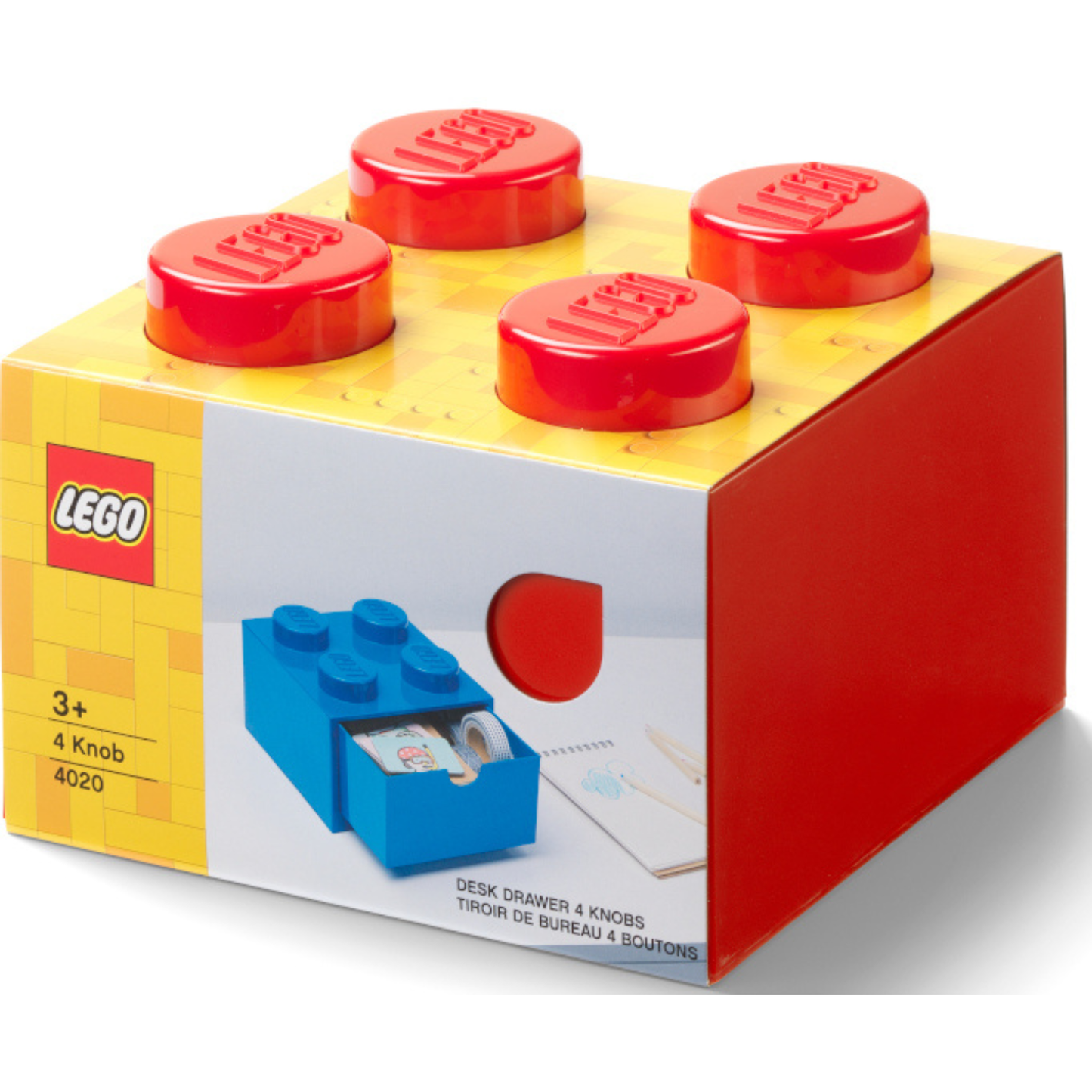 LEGO Desk Drawer 4 - Red | Ngăn Kéo Để Bàn 4 Nút Màu Đỏ | LEGO 40201730 - Hình ảnh sản phẩm