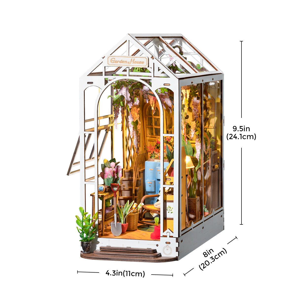 Rolife Book Nook Kit - Holiday Garden House TGB06 - Mô hình nhà gỗ DIY trang trí kệ sách - Rolife