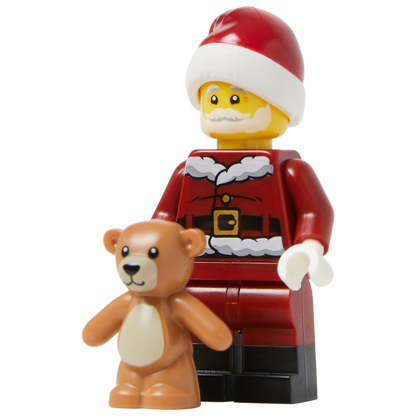 Minifigure Happy Santa with a Teddy Bear - Mô hình Ông già Noel và Gấu bông LEGO - Hình ảnh chi tiết 2
